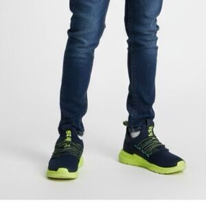 adidas Kids Lite Racer Adapt 7.0 Slip-On Black/Green Big Kid 6.5Y